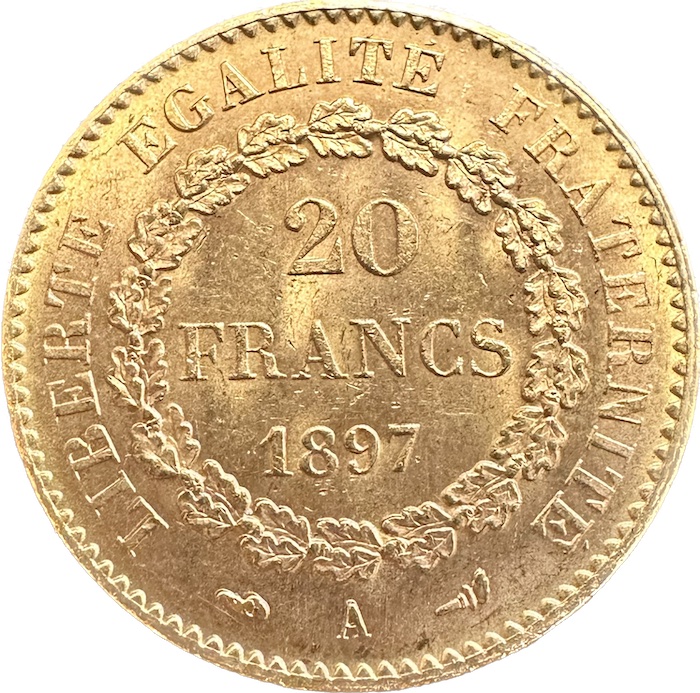 20 Francs Goldmünze Engel