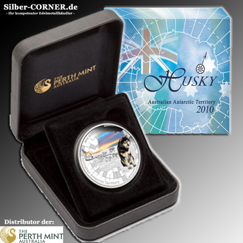 Antarctic Territory Husky 2010 1 Oz Silber Proof*