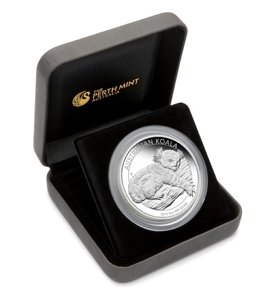 Sammlerbox 5 Oz Silber High Relief 2012 Koala