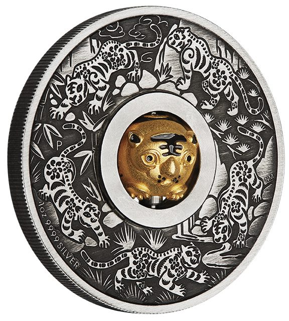 Lunar - Tiger - Rotating 1 Unze Silber 2022 + Box + COA*