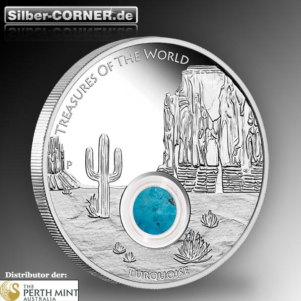 Treasures of the World - Turquoise - 1 Oz Silber Proof