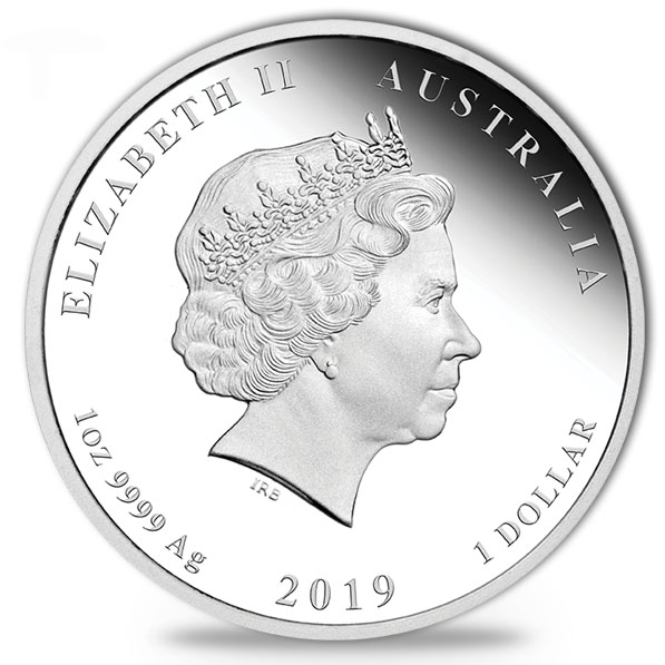 1 Dollar Lunar II Schwein Proof farbig