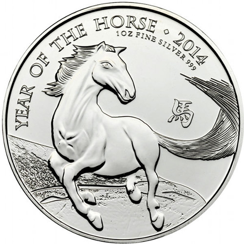 Lunar UK Pferd 1 Unze Silbermünze 2014