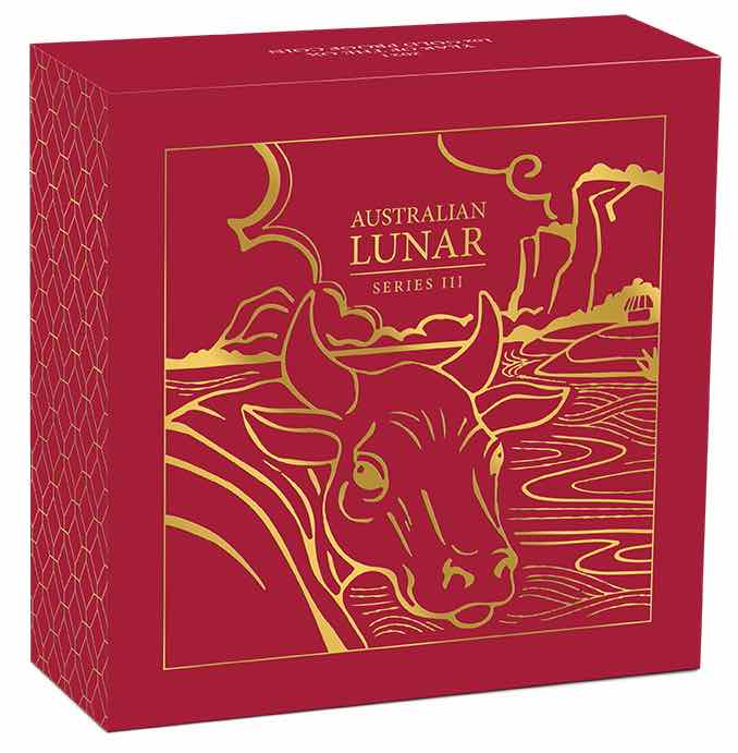 Umverpackung Lunar 3 Proof 1 Oz Goldmünze Ochse