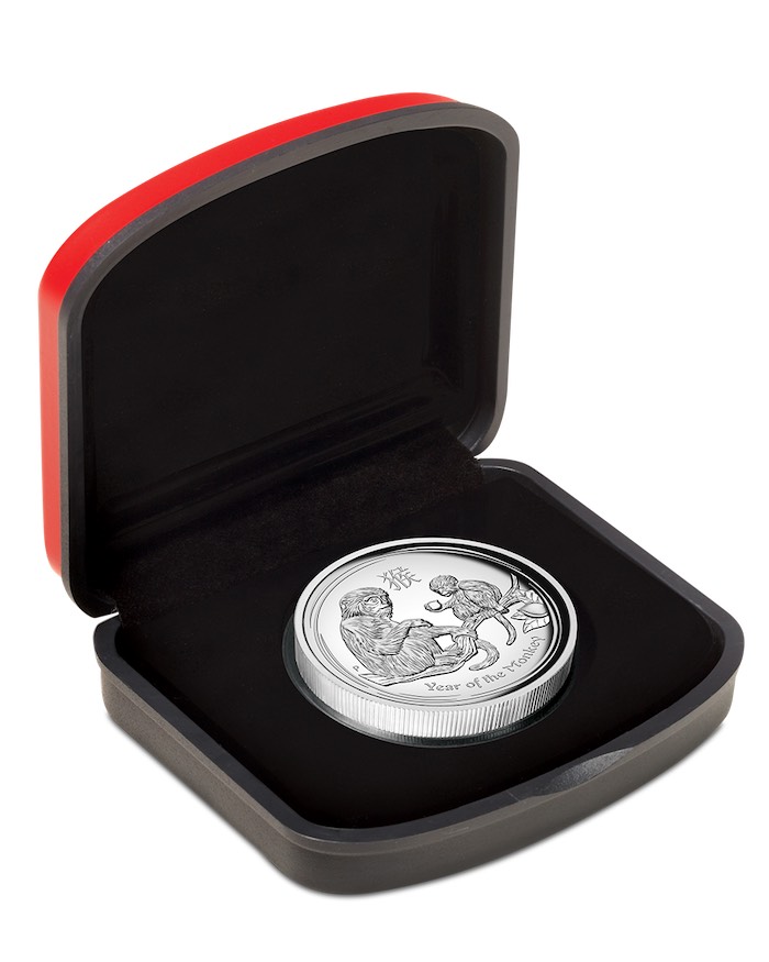 Lunar II Affe 1 Unze Silber HIgh Relief Sammlerbox