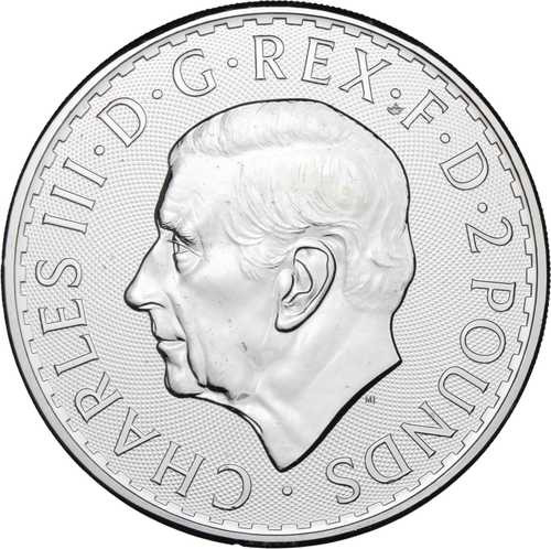 2 Pfund King Charles Silbermünze Britannia