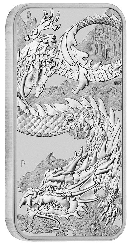 Rectangular Drache 1 Oz Silbermünze 2023