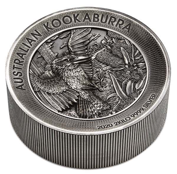 Kookaburra 2 Kilogramm Antik Finish Münze 2020