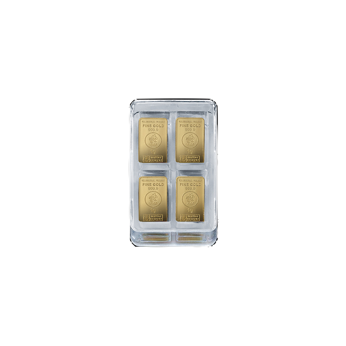 UnityBox 100 x 1 Gramm Goldbarren