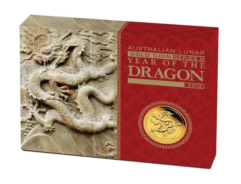 Verpackung Lunar Drache 1 Unze Gold Proof 2012