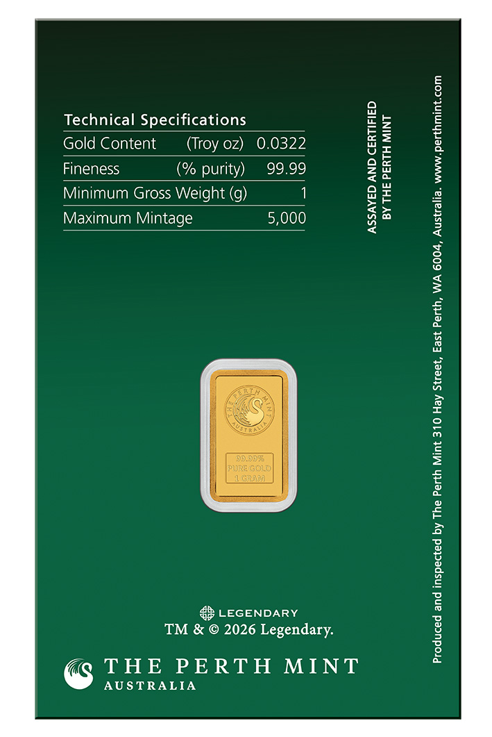 Dune Atreides Rückseite Bilster 1 Gramm Goldbarren