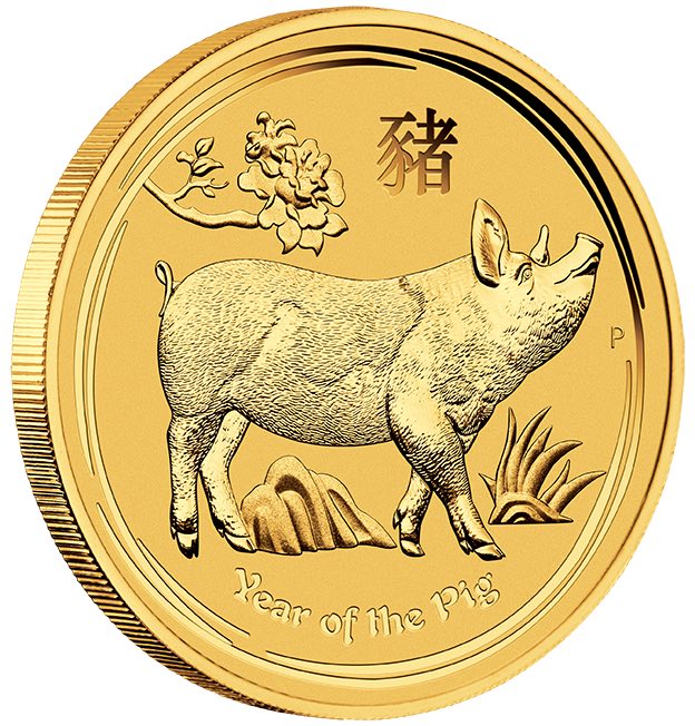 Lunar 2 Jahr des Schwein 1/20 Unze Gold 2019