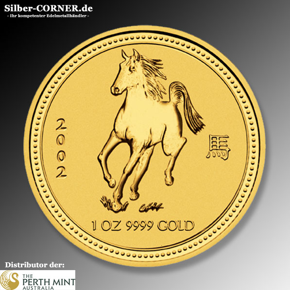 Lunar I - Pferd - 1/10 Unze Gold 2002
