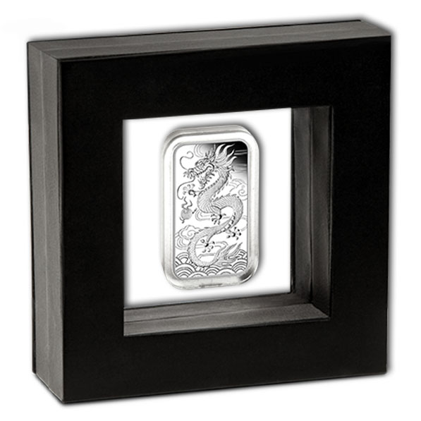 Präsentationsbox Rectangular Drache 1 Unze Silber Proof 2018