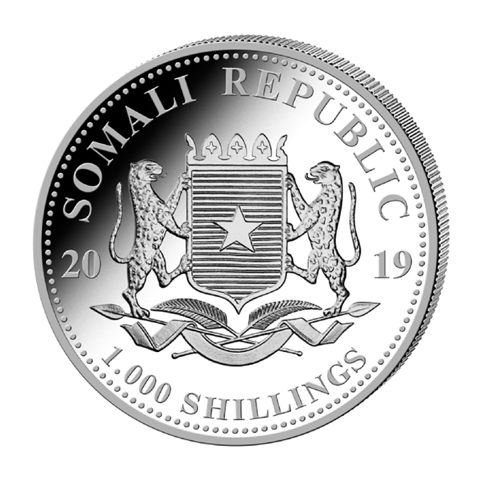 Somalia Elefant 1.000 Shillings Silbermünze 2019 