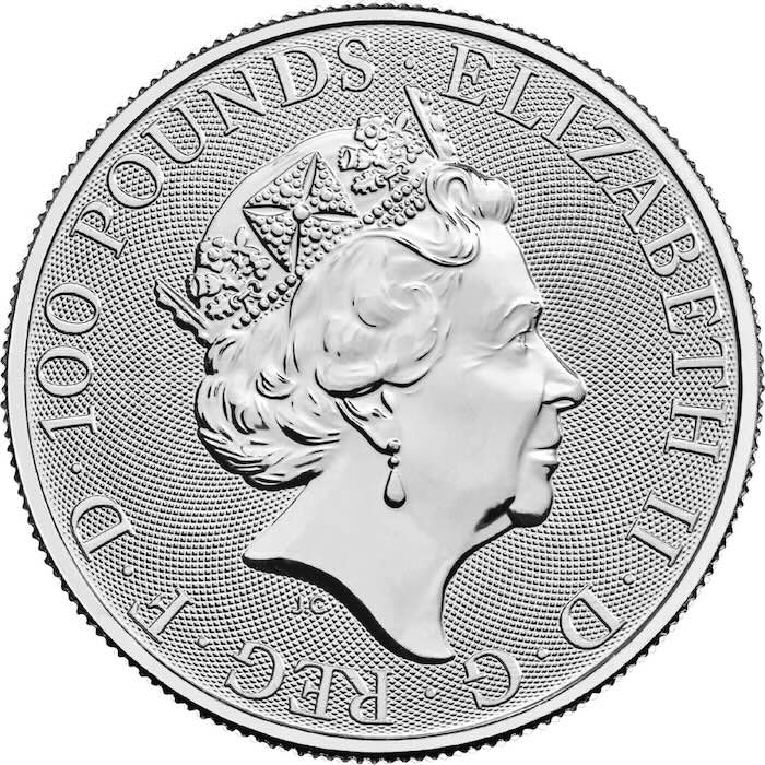 100 Pfund Platin Lion of England 2017