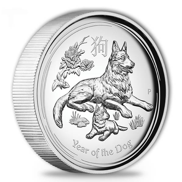 Lunar II Hund 1 Unze Silber High Relief 2018