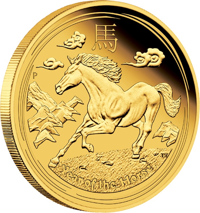 Lunar II Jahr des Pferd 1 Oz Gold Polierte Platte 2014 kaufen und verkaufen