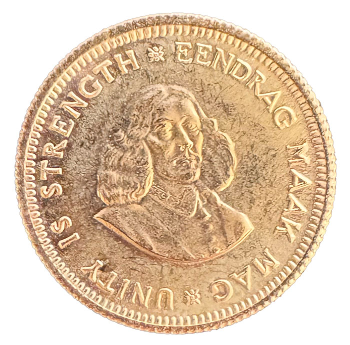 1 Rand Goldmünze Südafrika Avers Jan van Riebeeck
