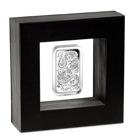 Sammlerbox Rectangular Drache 1 Unze Silber 2020 Proof