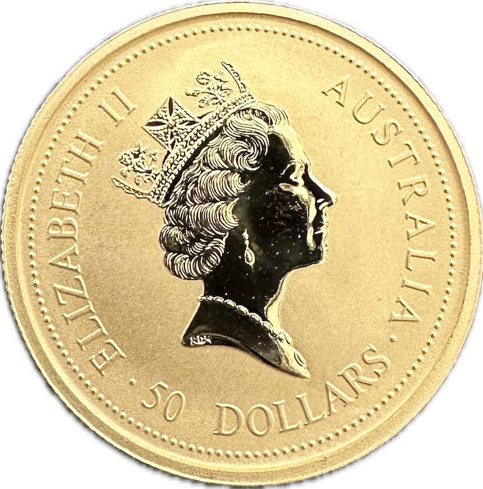 50 Dollar Nugget Känguru 1/2 Unze Gold 1991
