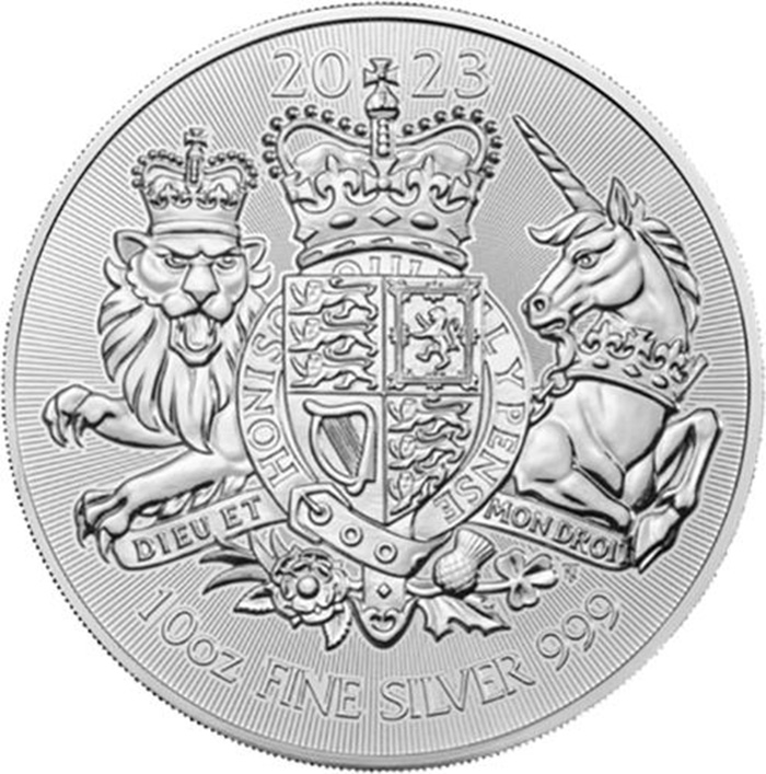 Royal Arms 10 Oz Silber 2023 Revers Britisches Wappen