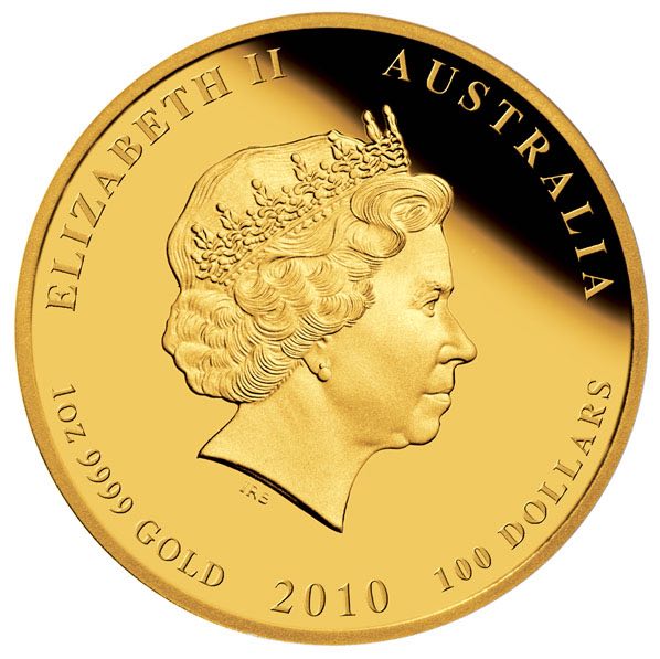 100 Dollar Lunar 2 Tiger 1 Unze Gold 2010