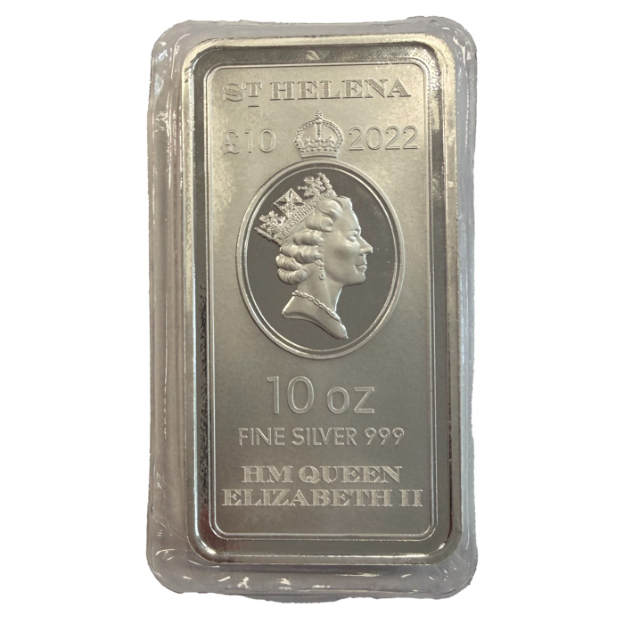 10 Oz St. Helena Münzbarren Silber kaufen und verkaufen.