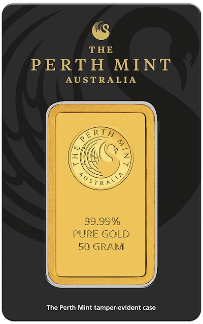 50 Gramm Goldbarren Perth Mint Känguru