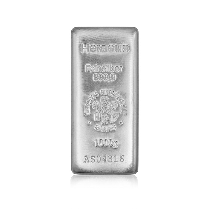 Silberbarren 1000g Heraeus Feinsilber 999