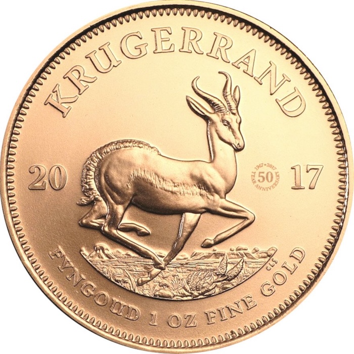Motivseite Krügerrand 1 Unze Gold 2017 - 50 Jahre Jubiläumsausgabe