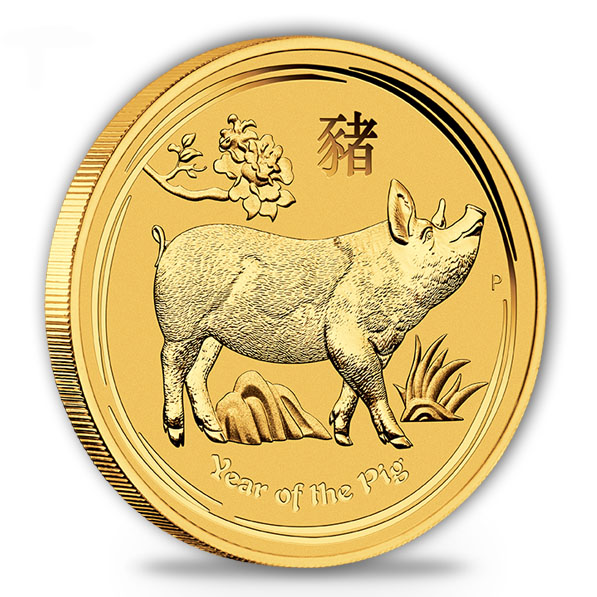 Lunar Schwein 2 Unzen Goldmünze 2019 