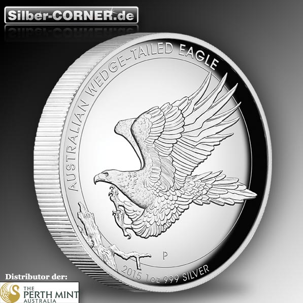 Wedge Tailed Eagle 1 Oz Silber High Relief 2015 + Box*