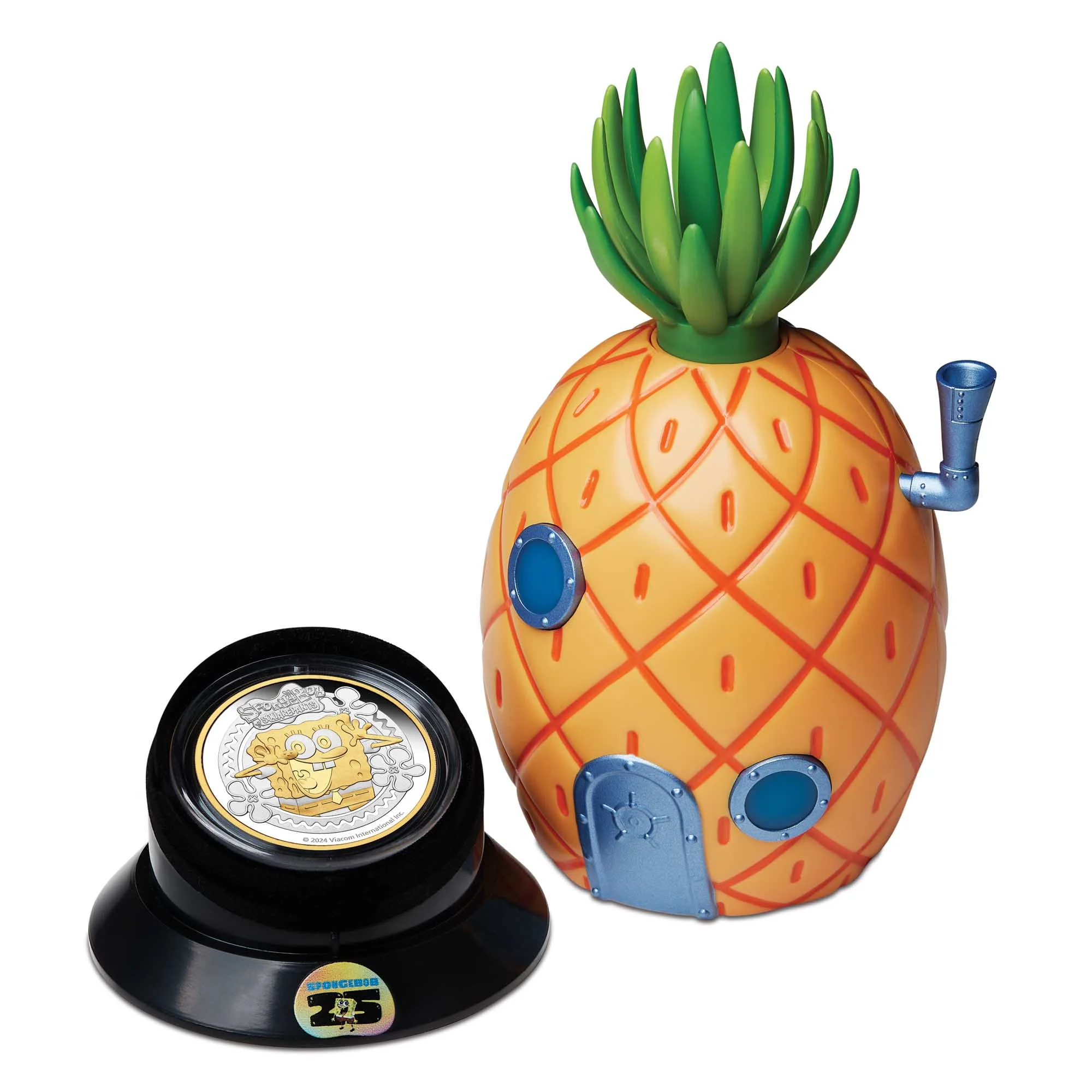 Spongebob 2 Unzen Silber Proof vergoldet 2024 + Box + COA