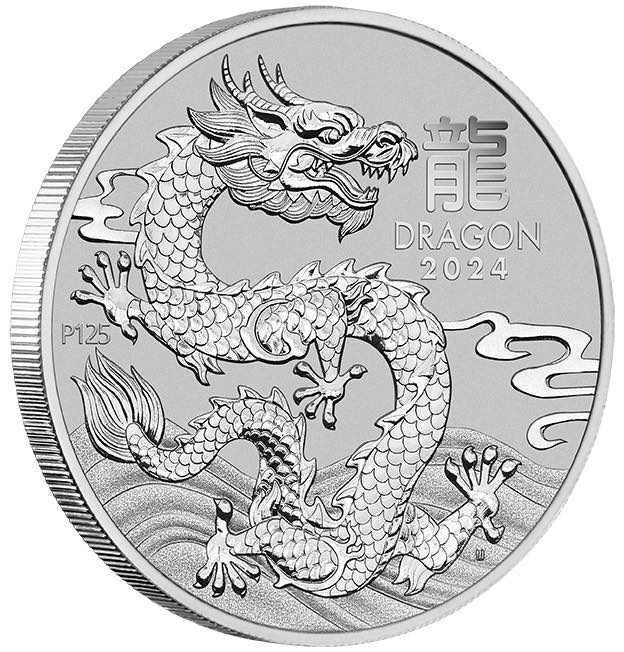 Lunar 3 Jahr des Drachen 1 Unze Platin 2024