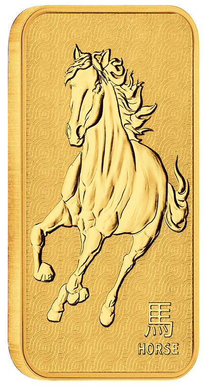 Seitliche Ansicht des Pferd Goldbarren