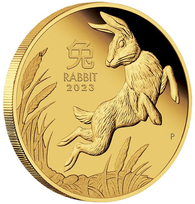 Lunar 3 1/4 Unze Polierte Goldmünze Hase 2023