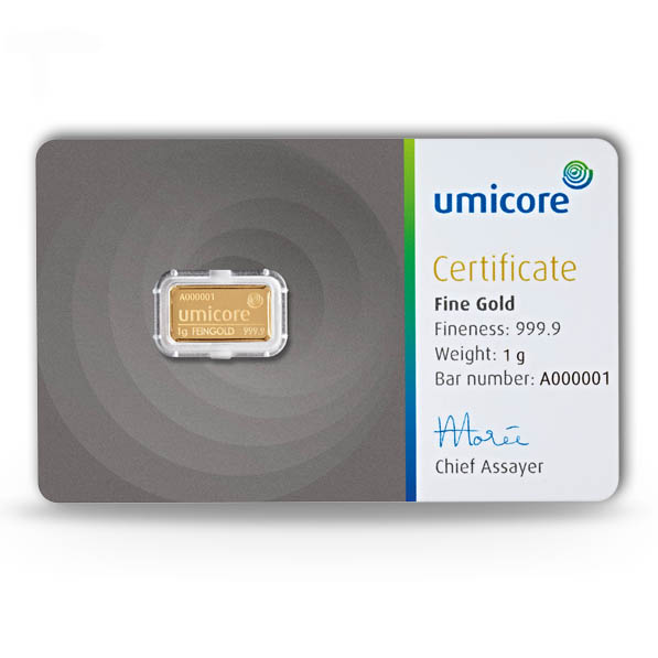 Umicore Goldbarren 1 Gramm