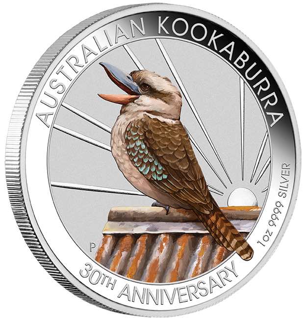 World Money Fair Kookaburra 1 Unze Silber farbig 2020 +Box +COA*
