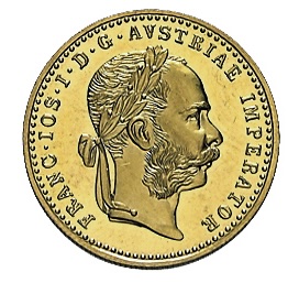 1 Dukat Goldmünze verschiedene Jahrgänge Vorderseite Kaiser Franz Joseph