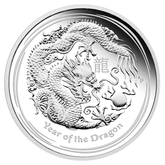 Lunar II Drache 1 Kilogramm Silbermünze 2012 Polierte Platte