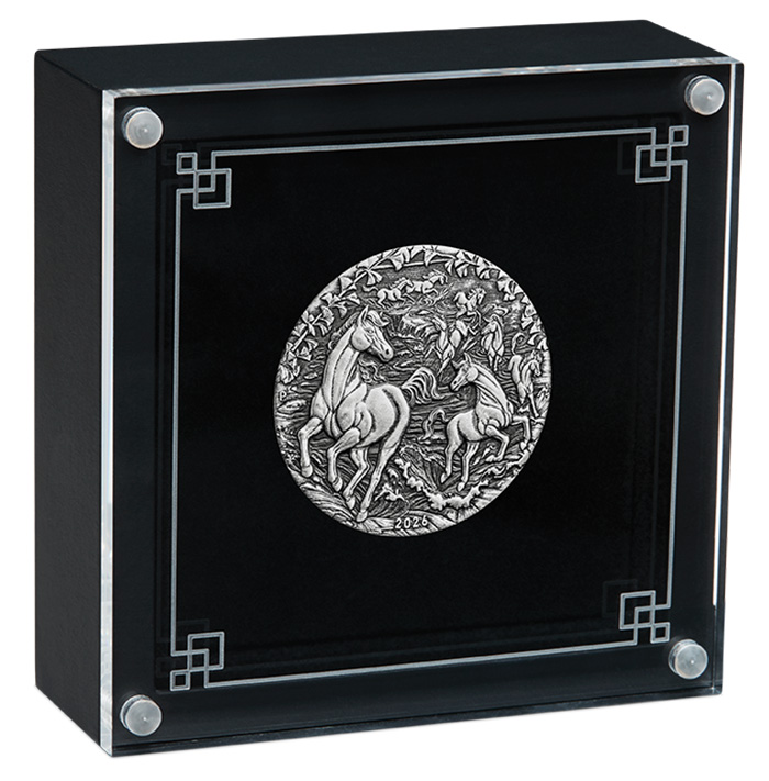 Lunar 3 Jahr des Pferd Box 2026 Antik Finish 2026