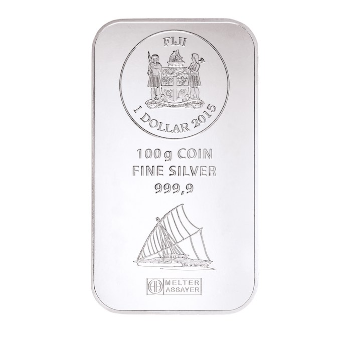Fiji Silberbarren 100 Gramm Heraeus