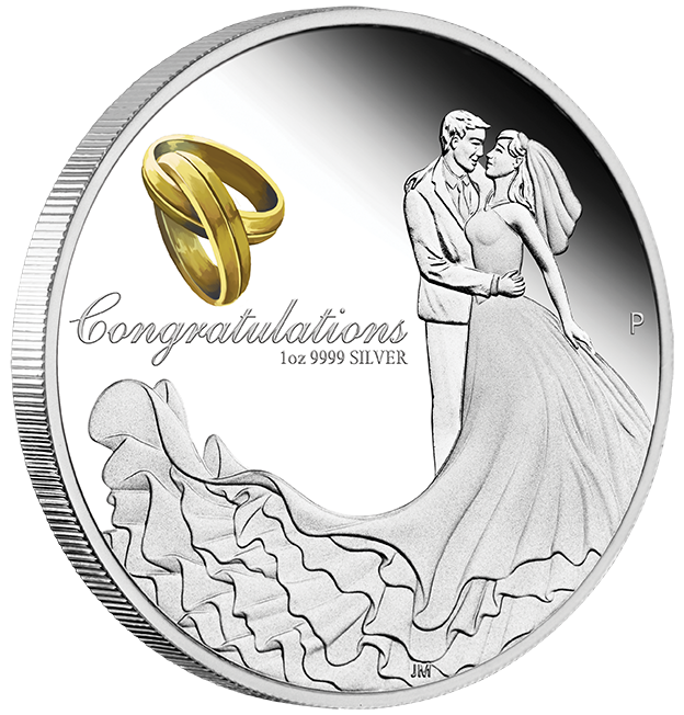 Wedding / Hochzeit 1 Oz Silber 2020 + Box + COA *
