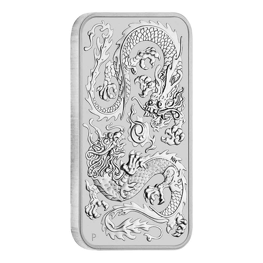 Rectangular Drache 1 Unze Silbermünze 2020
