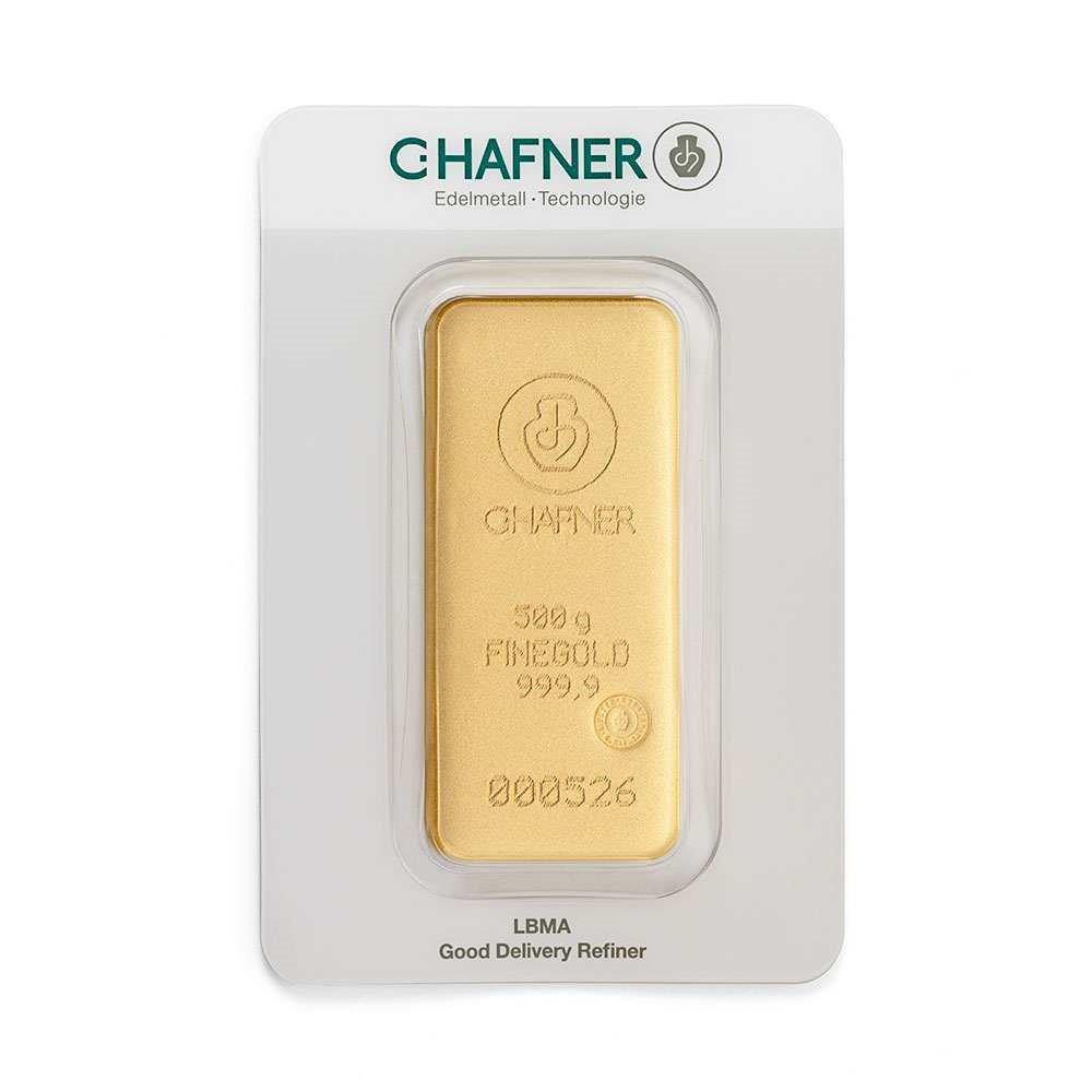 500 Gramm C. Hafner Goldbarren hier kaufen und verkaufen