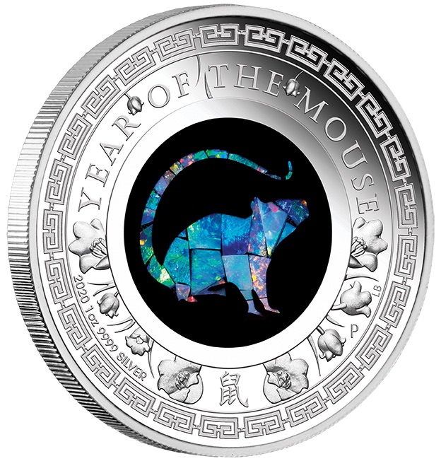 Opal Lunar Maus 2020 1 Unze Silber