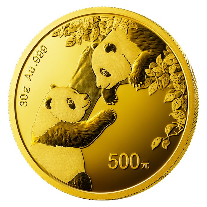 China Panda 30 Gramm Goldmünze 2023