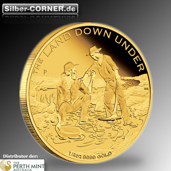 The Land Down Under 1/4 Oz Gold Proof Gold Rush + Box+CoA*