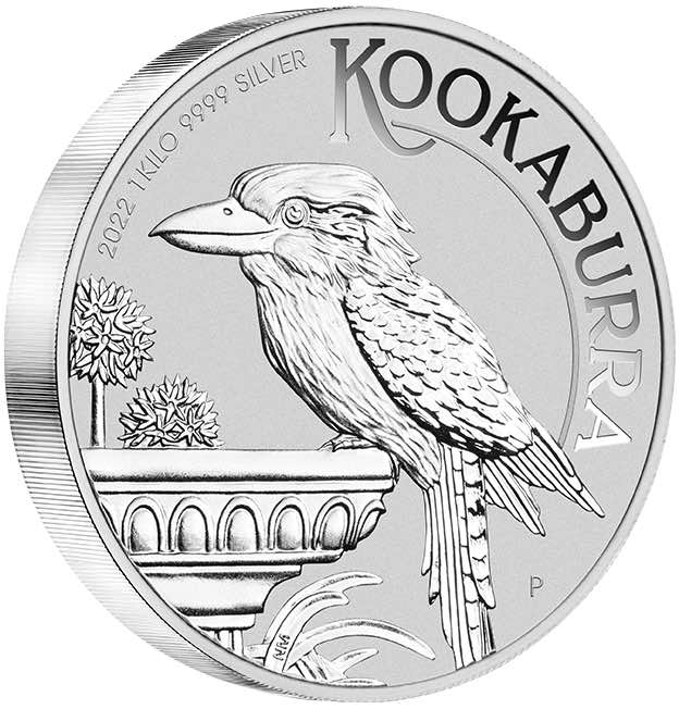 Motivseite Australien Kookaburra 1 KG Silber 2022 Vogeltränke